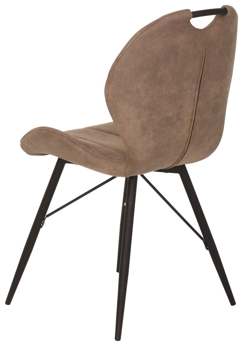 Stuhl Kate 2er Set braun Schlamm Microfaser B/H/T: ca. 50x86x56 cm