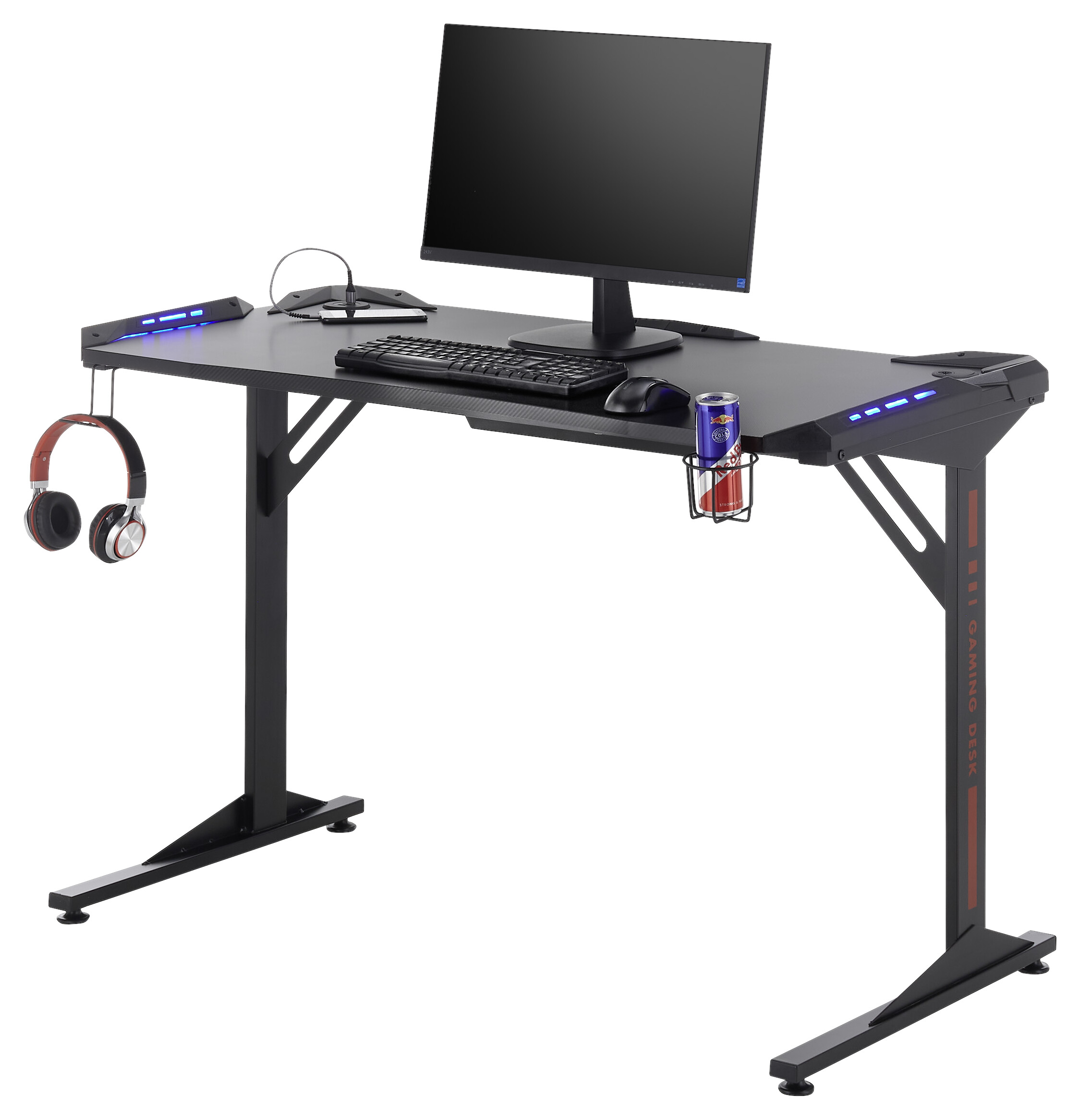 Gaming-Schreibtisch BC 3110 schwarz Carbon Optik B/H/T: ca. 119x78x60 cm Gaming-Schreibtisch BC 3110 schwarz Carbon Optik B/H/T: ca. 119x78x60 cm