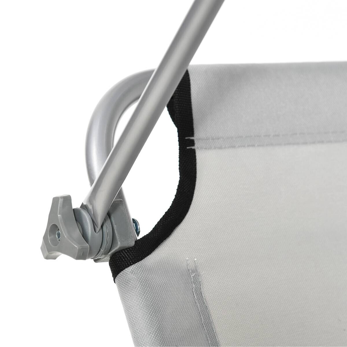 Outsunny Sonnenliege hellgrau Polyester B/H/L: ca. 58x36x187 cm