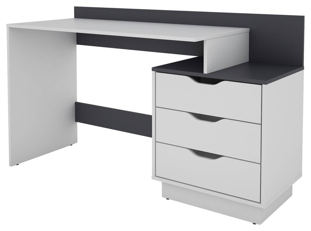 Schreibtisch BELFAST weiß anthrazit B/H/T: ca. 138x83,5x51,5 cm