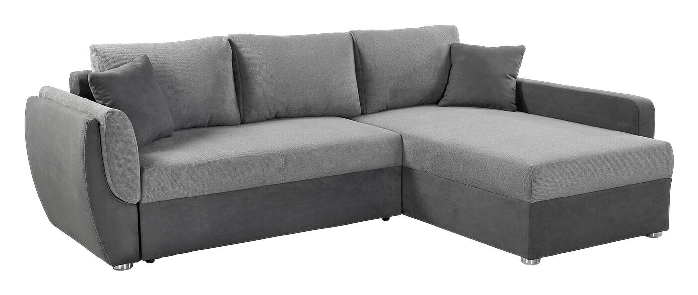 Ecksofa mit Bettfunktion und Bettkasten anthrazit grau Polyester B/H/T: ca. 247x82x178 cm
