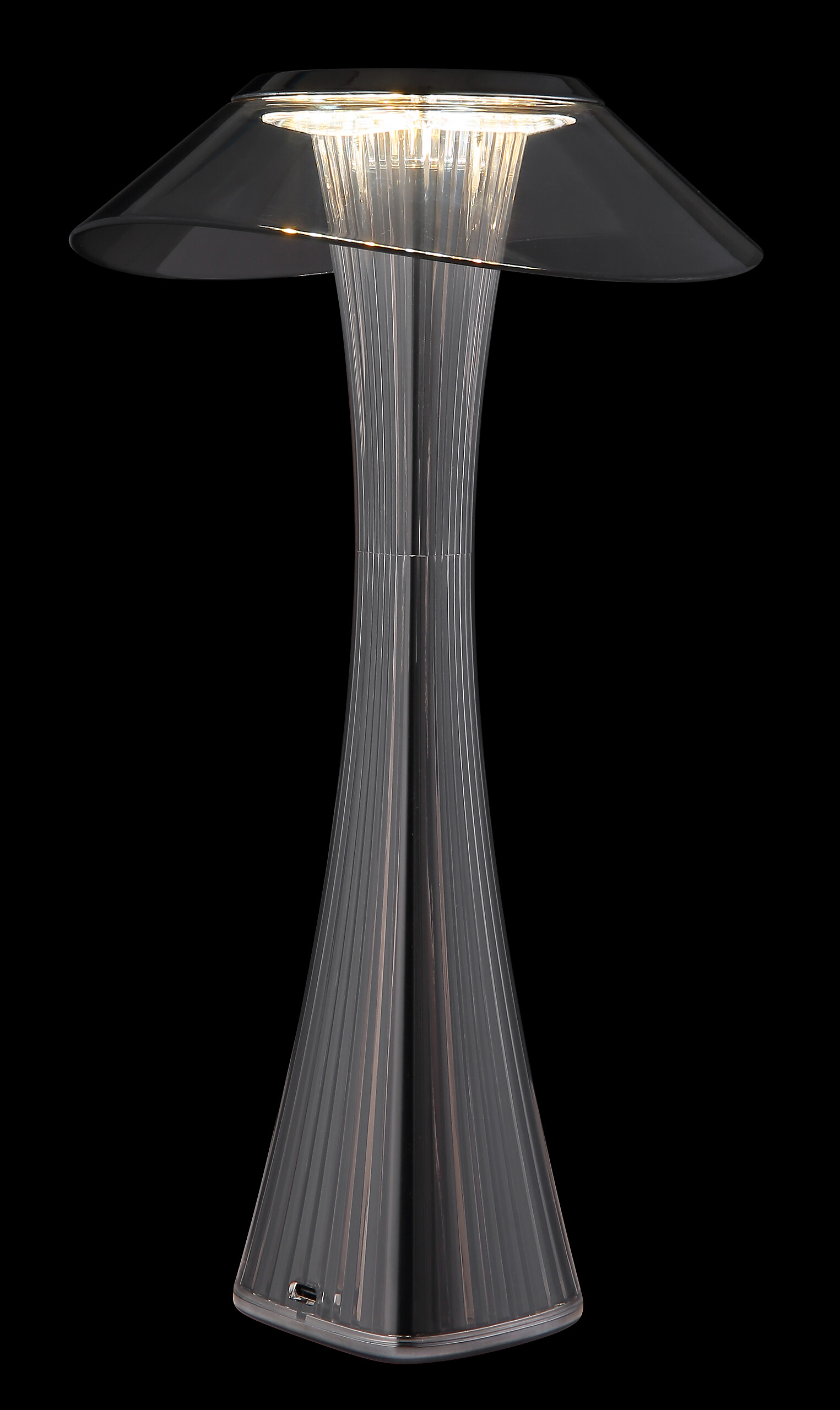 GLOBO Tischleuchte schwarz weiß Rauch Kunststoff Acryl H/D: ca. 27,4x15,1 cm 1 Brennstellen