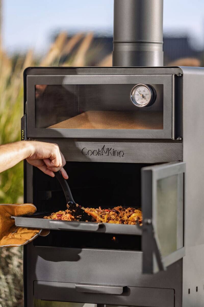 CookKing Terrassenofen Vento Plus schwarz Stahl B/H/L: ca. 50x150x50 cm