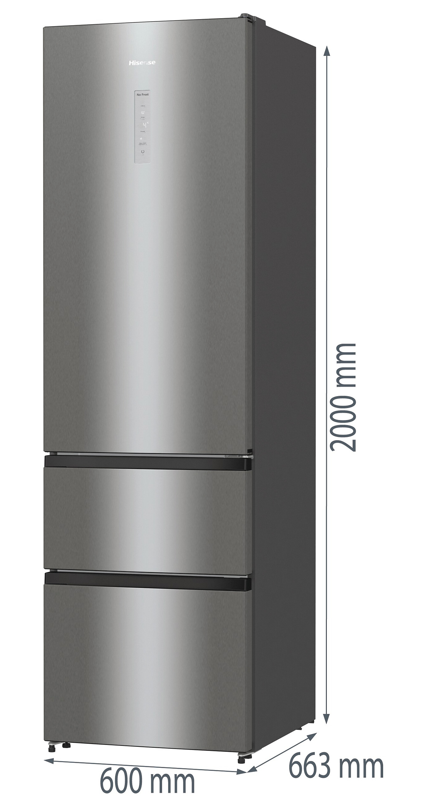 Hisense Kühl-/Gefrierkombination RM469N4ACD Silbergrau