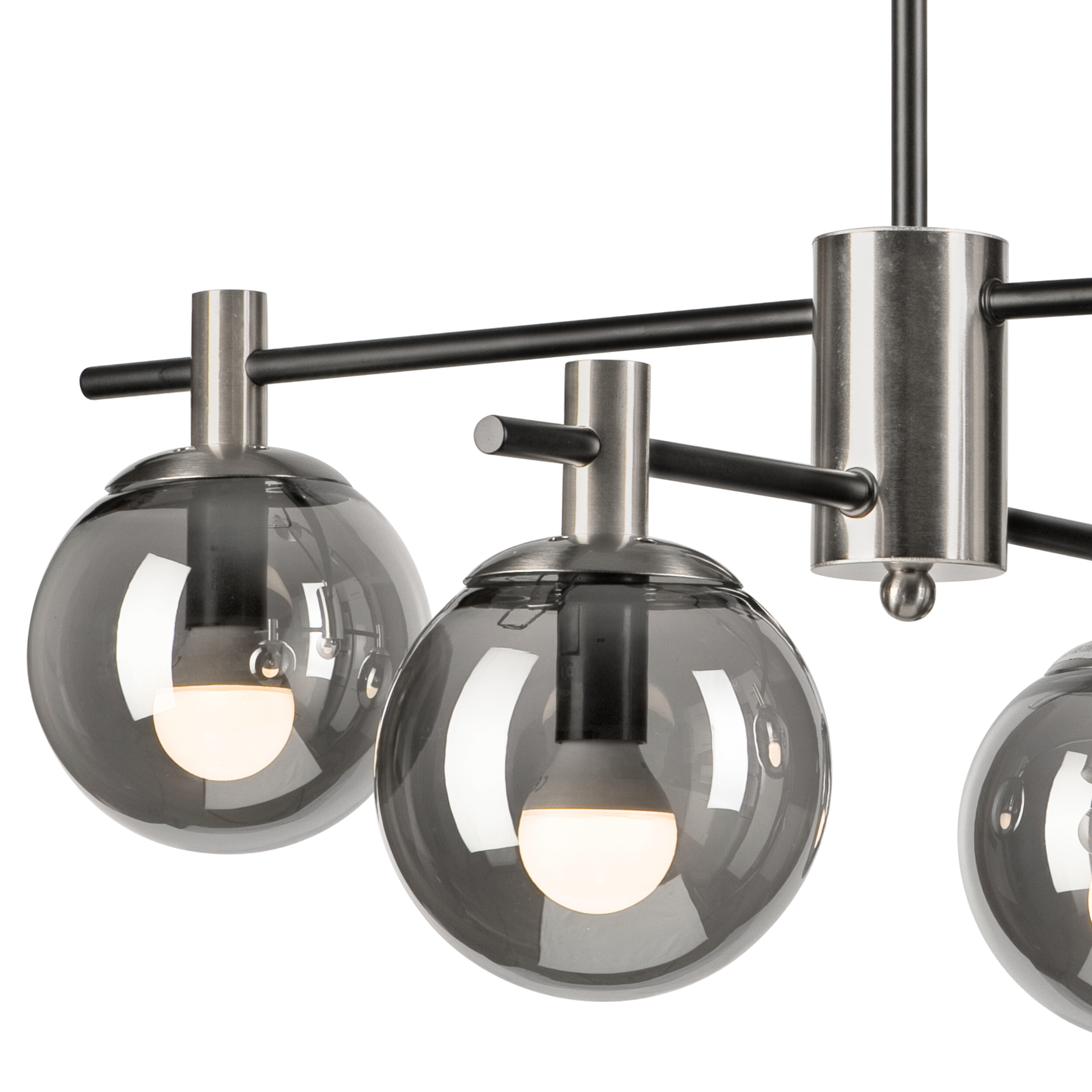 Lamkur Deckenleuchte Lilou Chrom Glas Stahl B/H/L: ca. 61x53x61 cm E14 4 Brennstellen