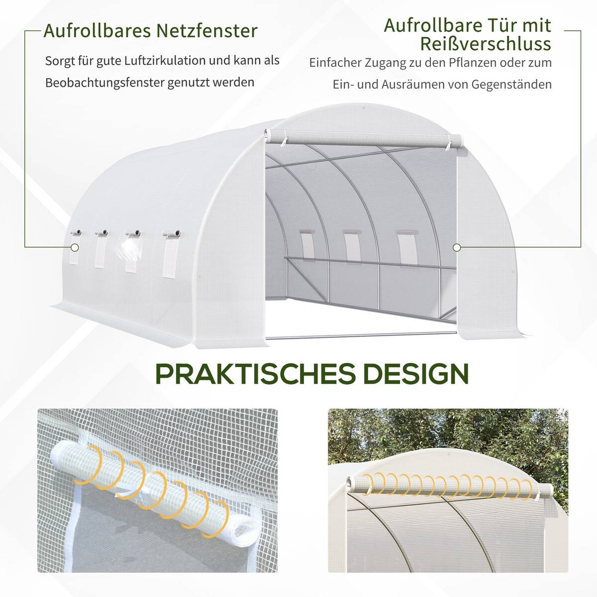 Outsunny Foliengewächshaus B/H/L: ca. 300x200x600 cm