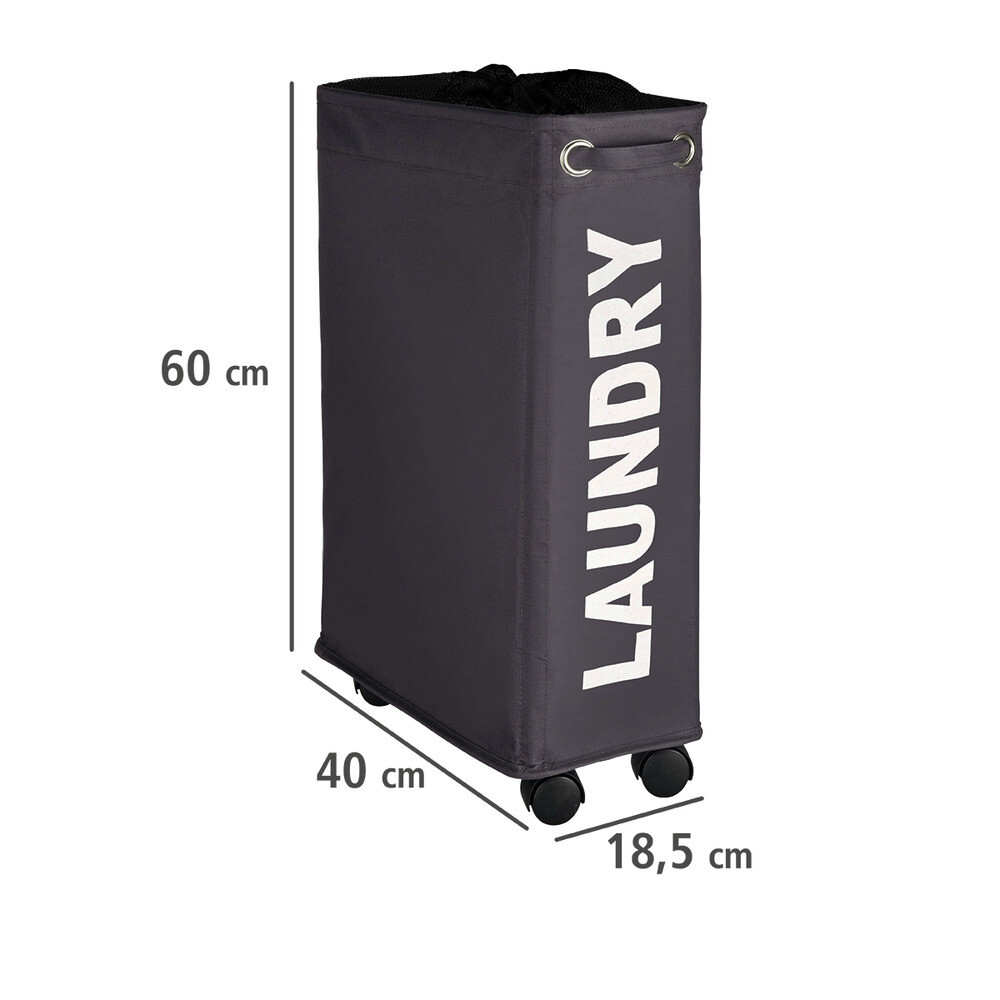 WENKO Wäschekorb grau weiß Kunststoff