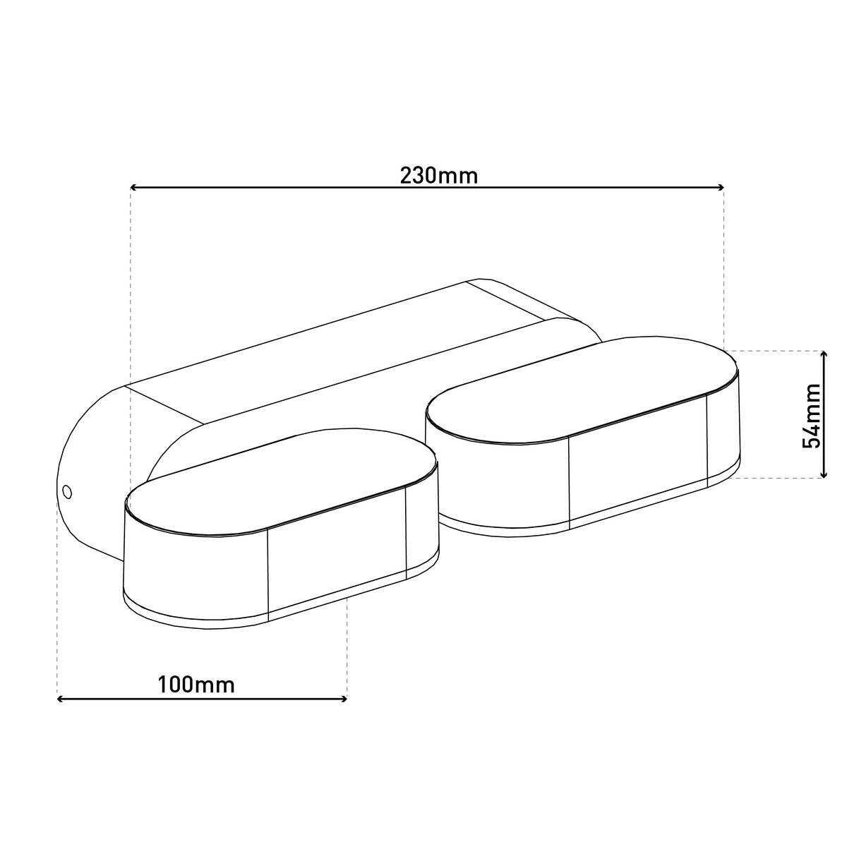 Außenwandleuchte 1061622 schwarz B/H/L: ca. 10x5,4x23 cm