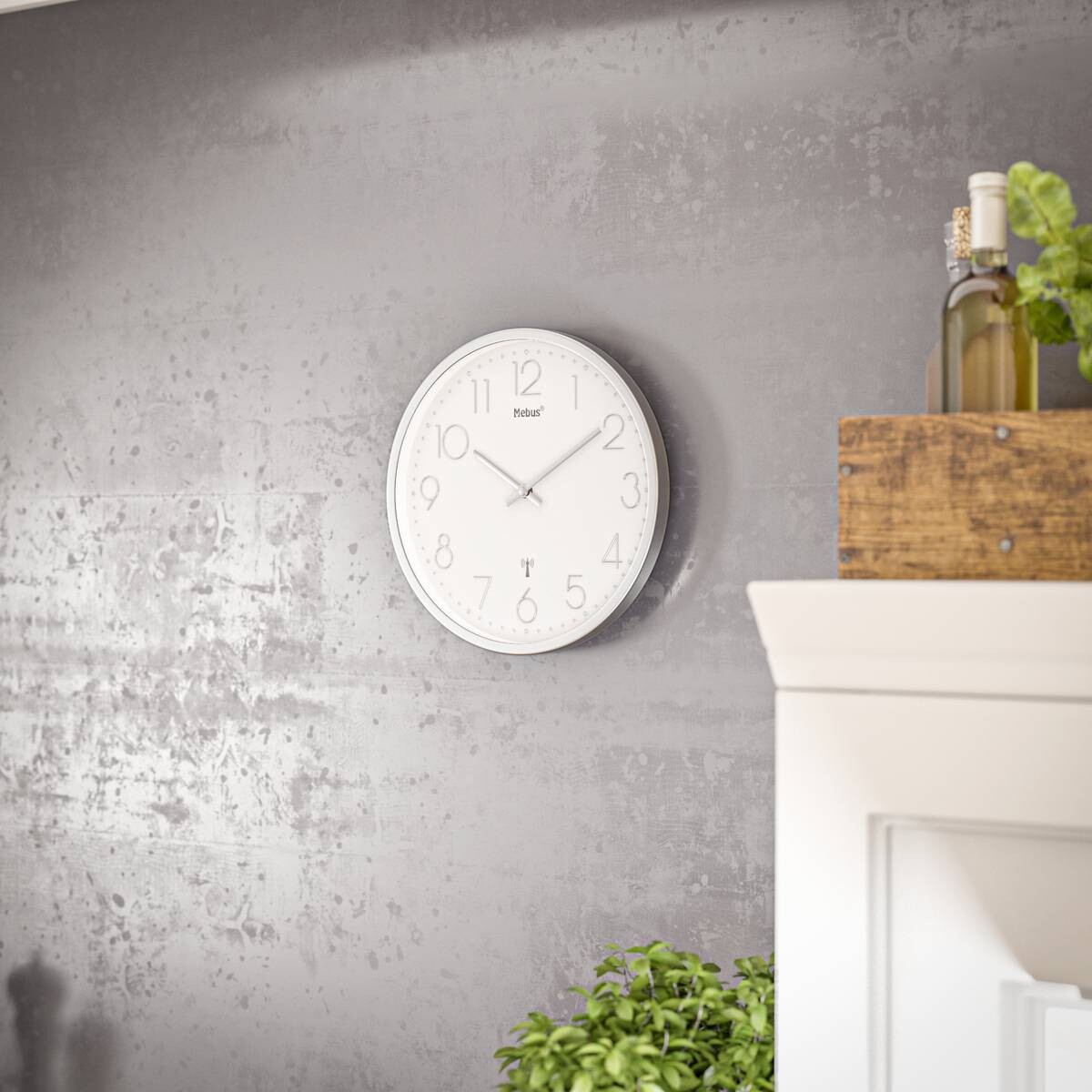 Mebus Wanduhr weiß D: ca. 25 cm