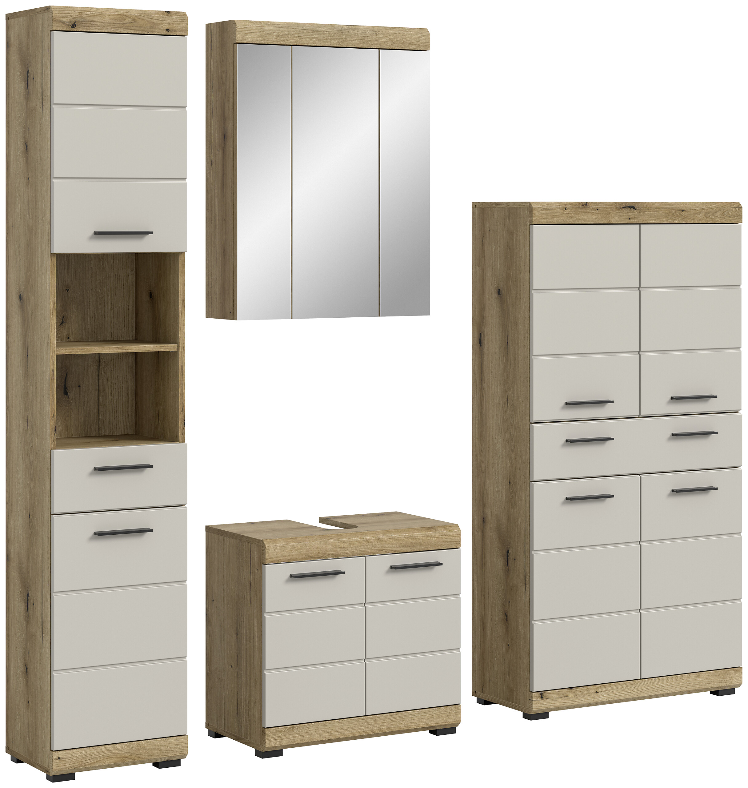 Badezimmer-Set Scout Evoke Oak Nachbildung Kaschmirgrau Nachbildung B/H/T: ca. 201x191x34 cm