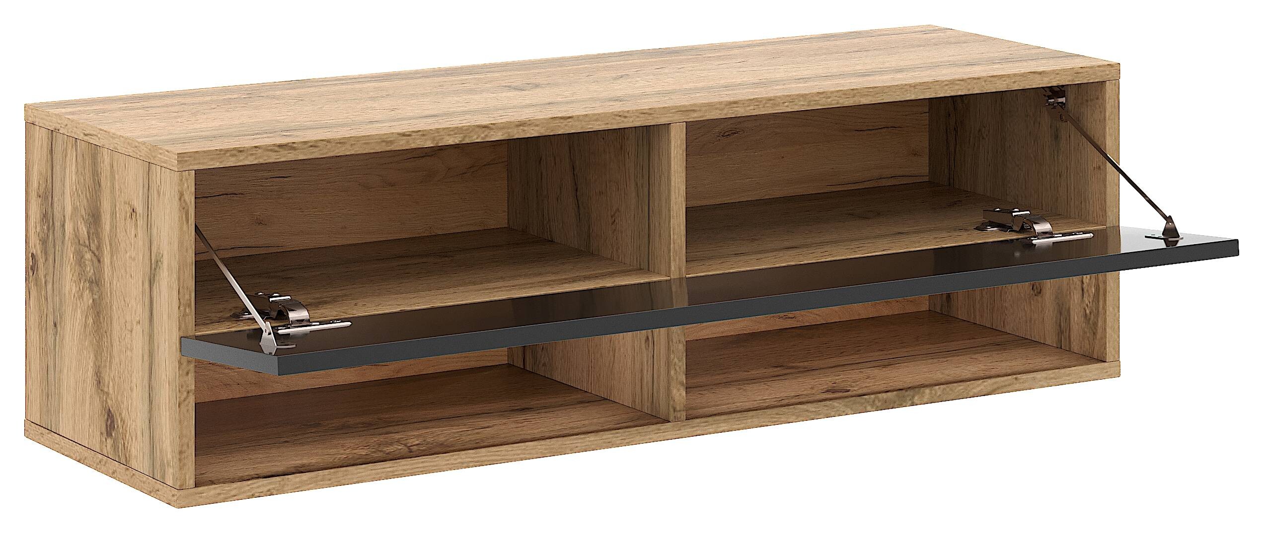 TV-Lowboard TV LOWBOARD DERBY 100 Eiche Wotan Nachbildung schwarz glänzend B/H/T: ca. 100x32,5x31,5 cm