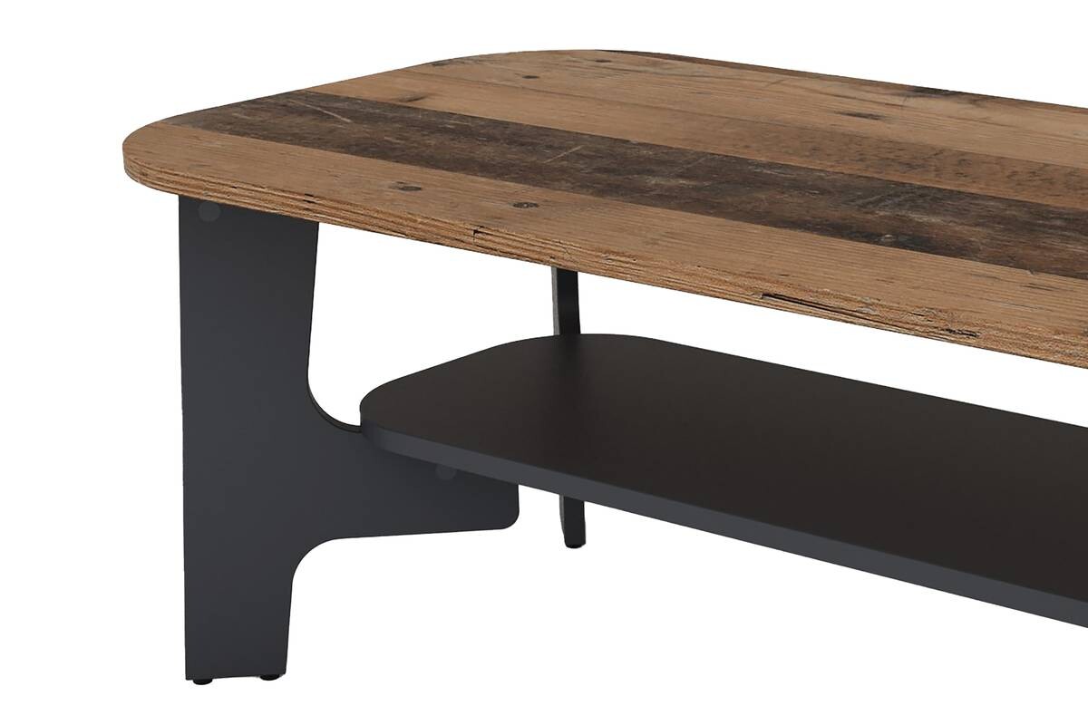 byLIVING Couchtisch JONNY Eiche Old Wood anthrazit anthrazit Holzwerkstoff Holzwerkstoff B/H/T: ca. 110x42,5x55 cm