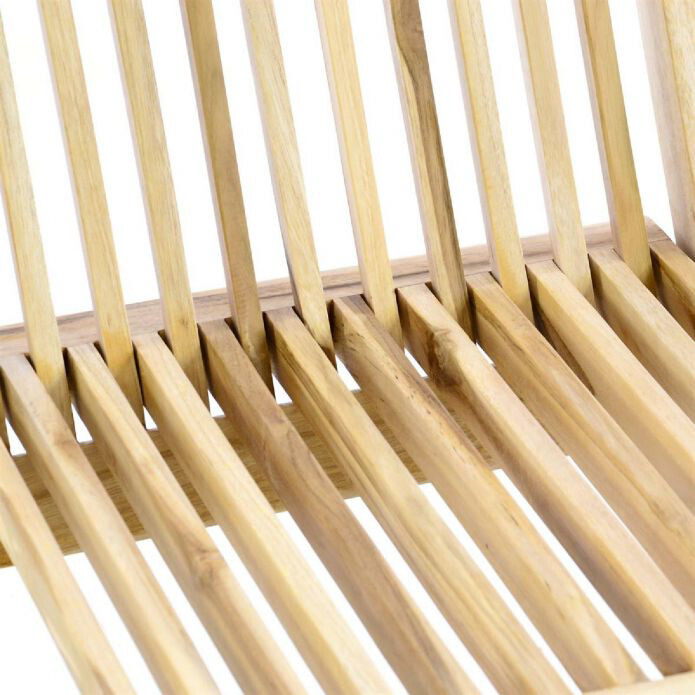 VCM Gartenstuhl 2er Set braun Teakholz B/H/T: ca. 46x89x62 cm