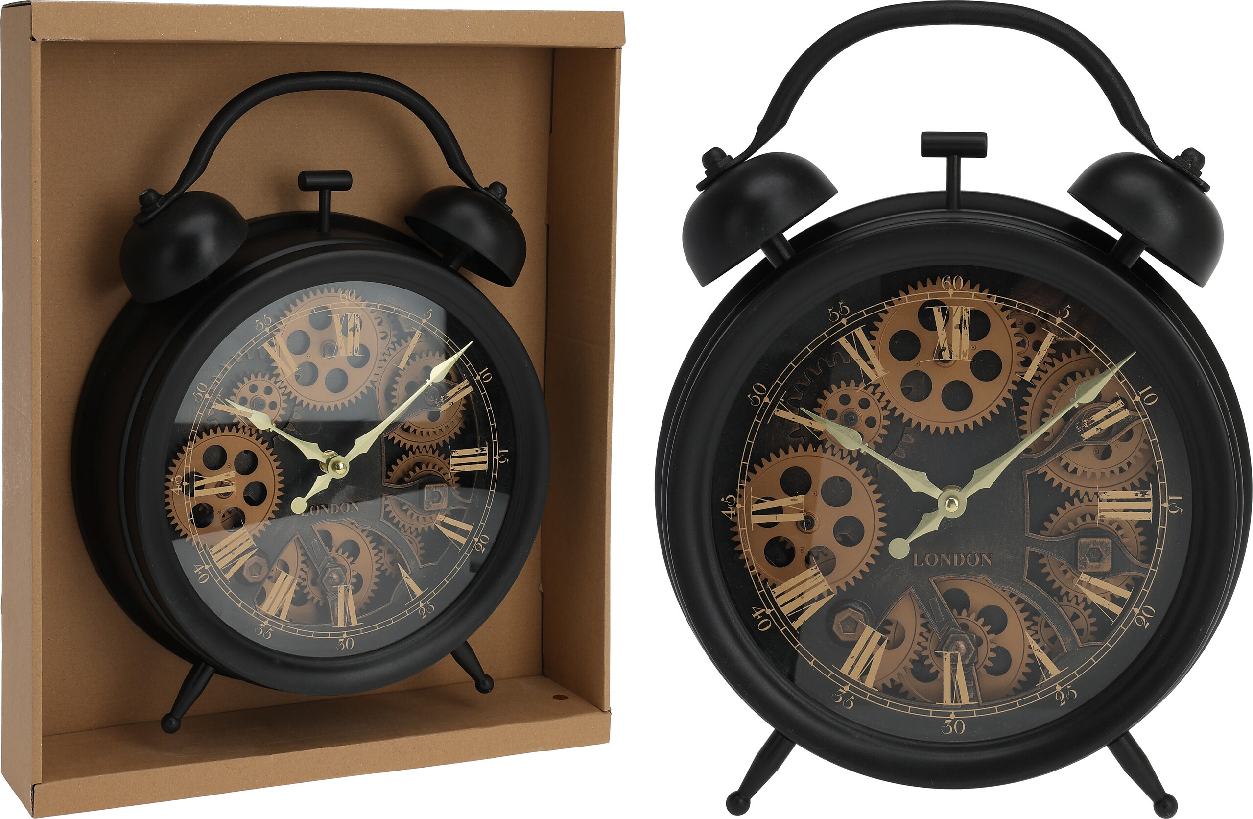 Wanduhr schwarz B/H/L: ca. 42,7x30,5x8,6 cm