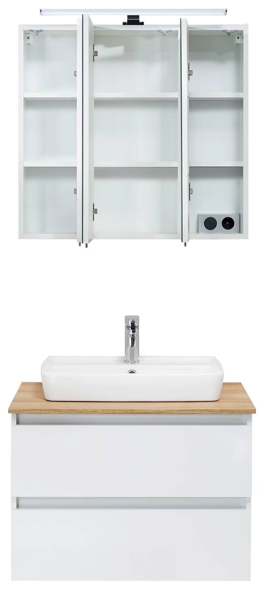 Badezimmer-Set Quickset 360 weiß glanz B/H/T: ca. 78x200x50 cm