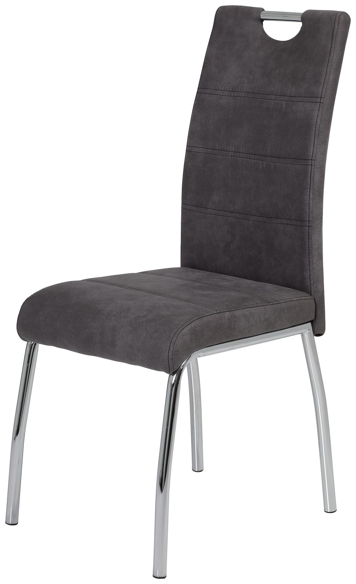 Stuhl Susi 2er Set anthrazit Vintage Microfaser B/H/T: ca. 44x98x61 cm