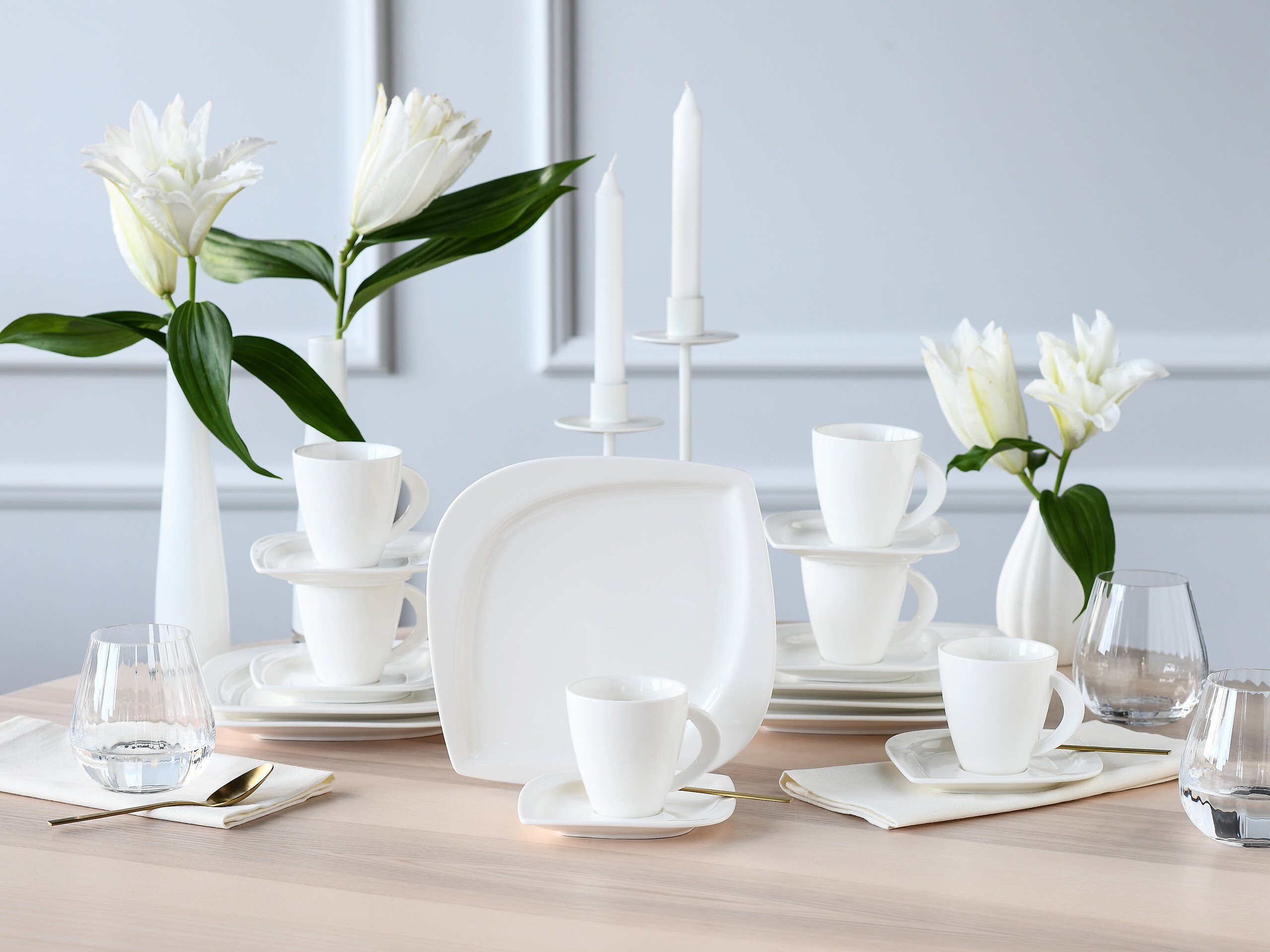 CreaTable Kaffeeservice Melbourne creme Porzellan 18 tlg.