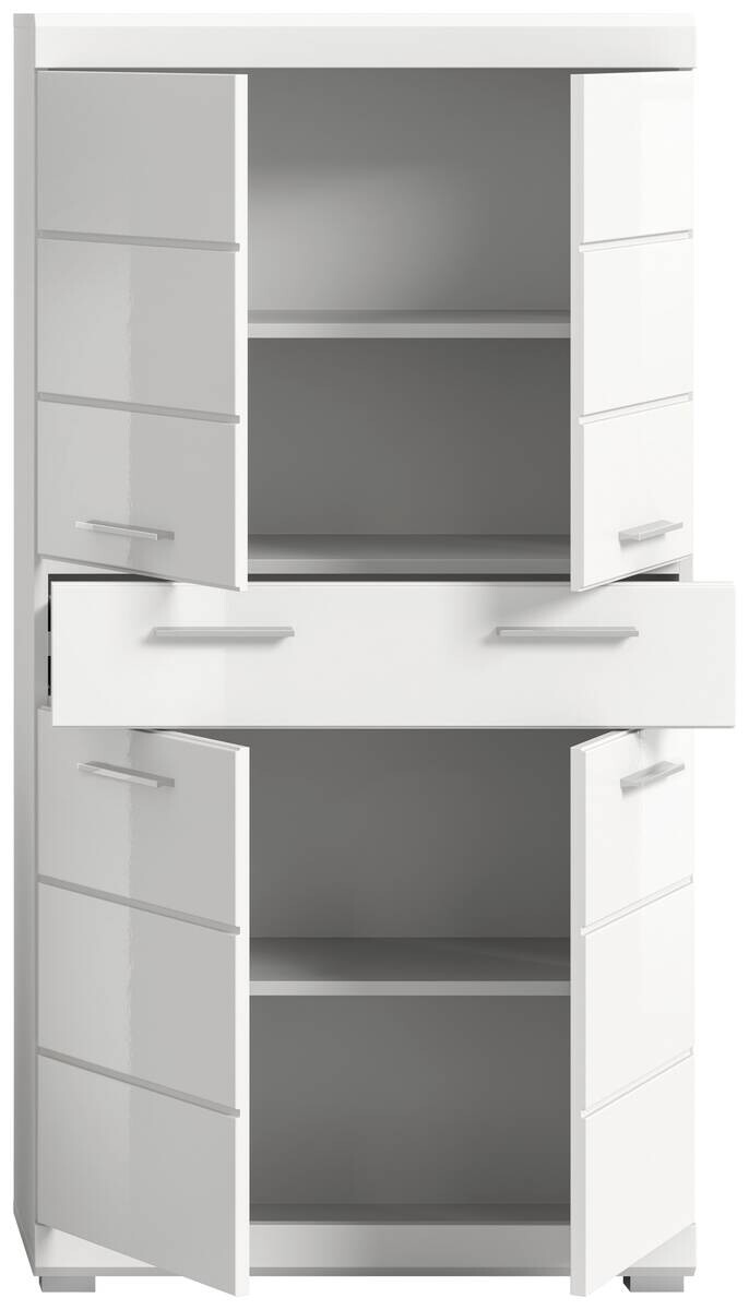 Badezimmer-Set Scout weiß weiß Hochglanz B/H/T: ca. 74x141x31 cm