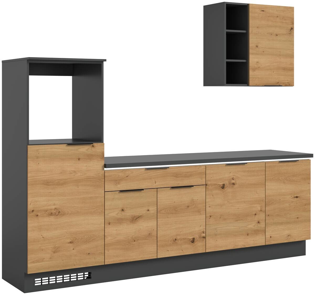 xonox.home Küchenblock Charly Eiche Artisan Nachbildung B/H/T: ca. 260x222x60 cm