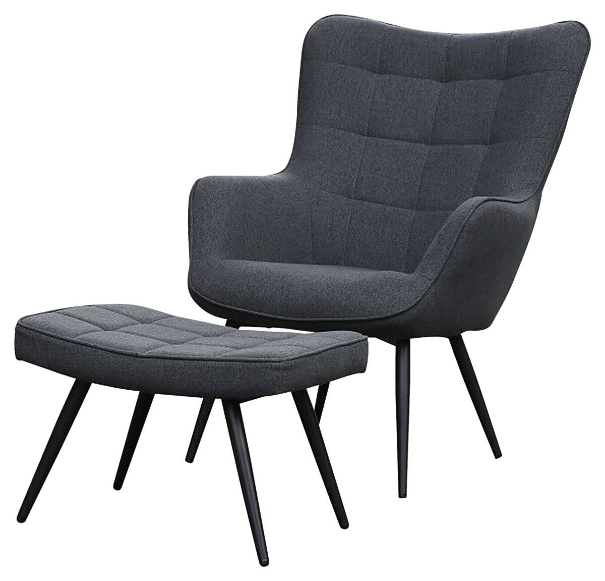 byLIVING Hocker UTA schwarz schwarz Stoff Metall B/H/T: ca. 60x39x41 cm