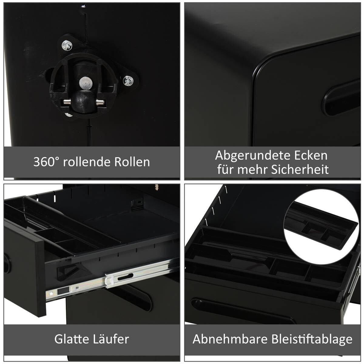 Aktenschrank 924-007BK schwarz B/H/T: ca. 39x59x48 cm