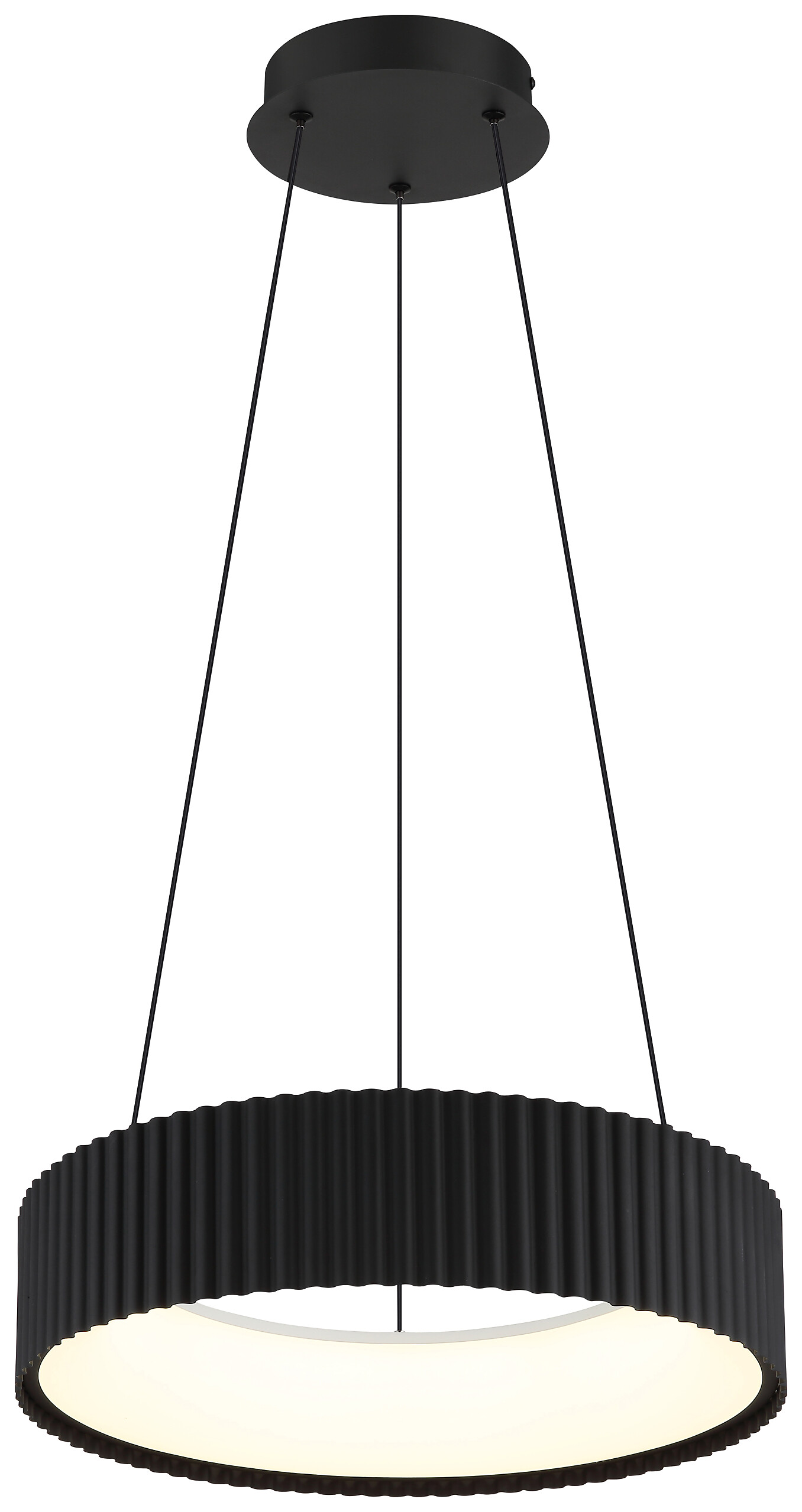 GLOBO LED-Hängeleuchte Opal mattschwarz PVC Metall Acryl H/D: ca. 120x46 cm 1.0 Brennstellen