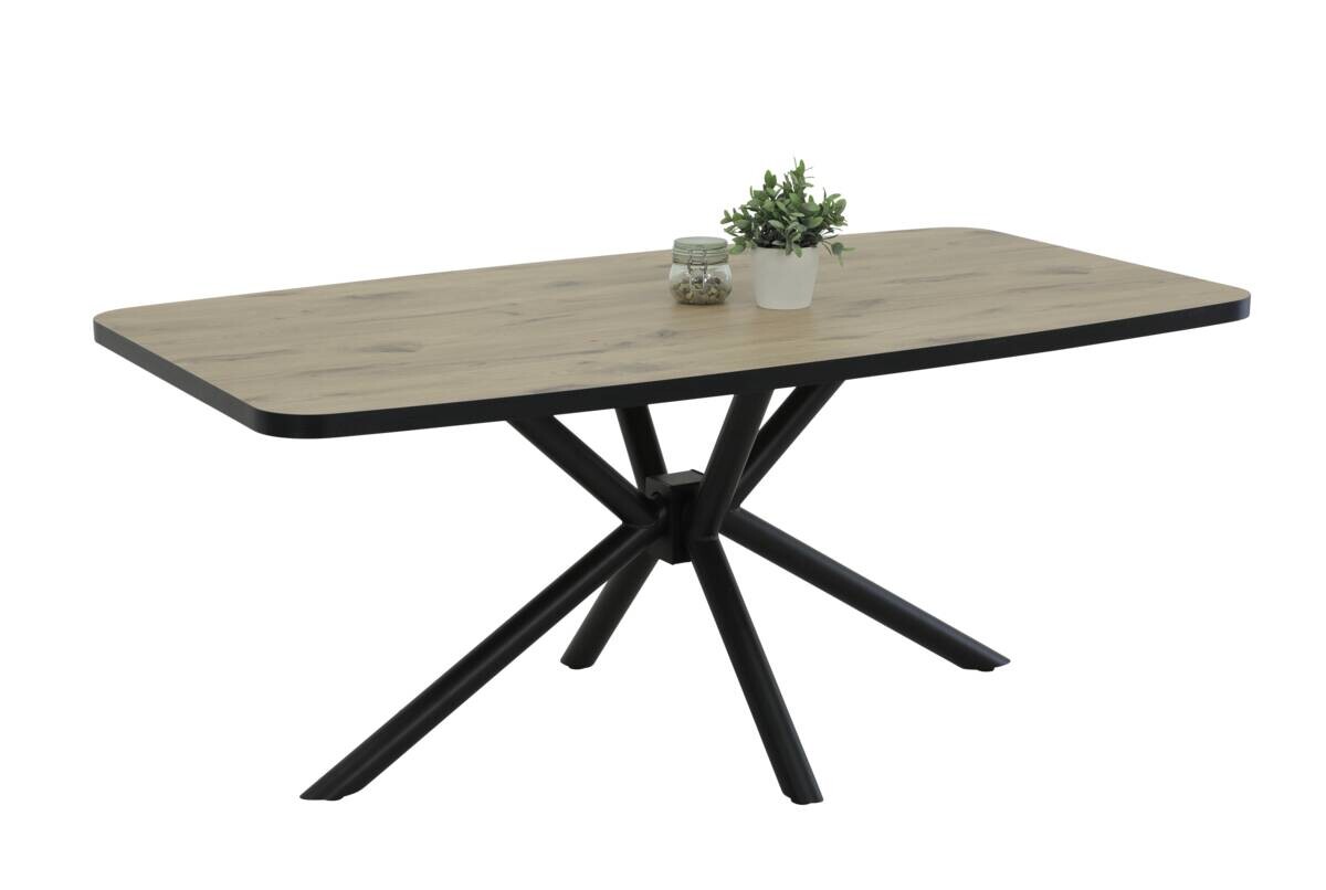 Esstisch Jana Oak Nachbildung schwarz B/H/T: ca. 180x76x100 cm