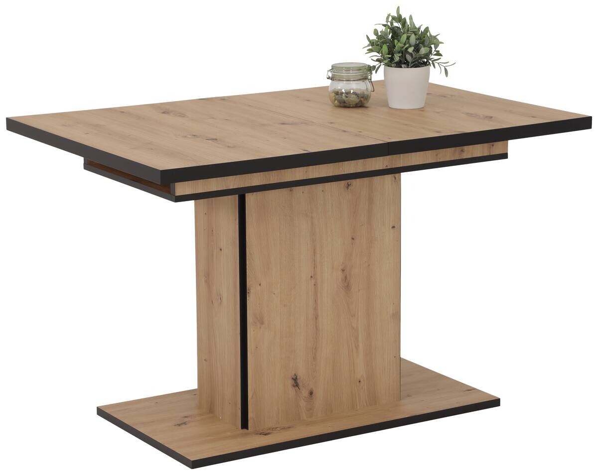 Essgruppe Luise II Eiche anthrazit Microfaser B/H/T: ca. 160x76x80 cm