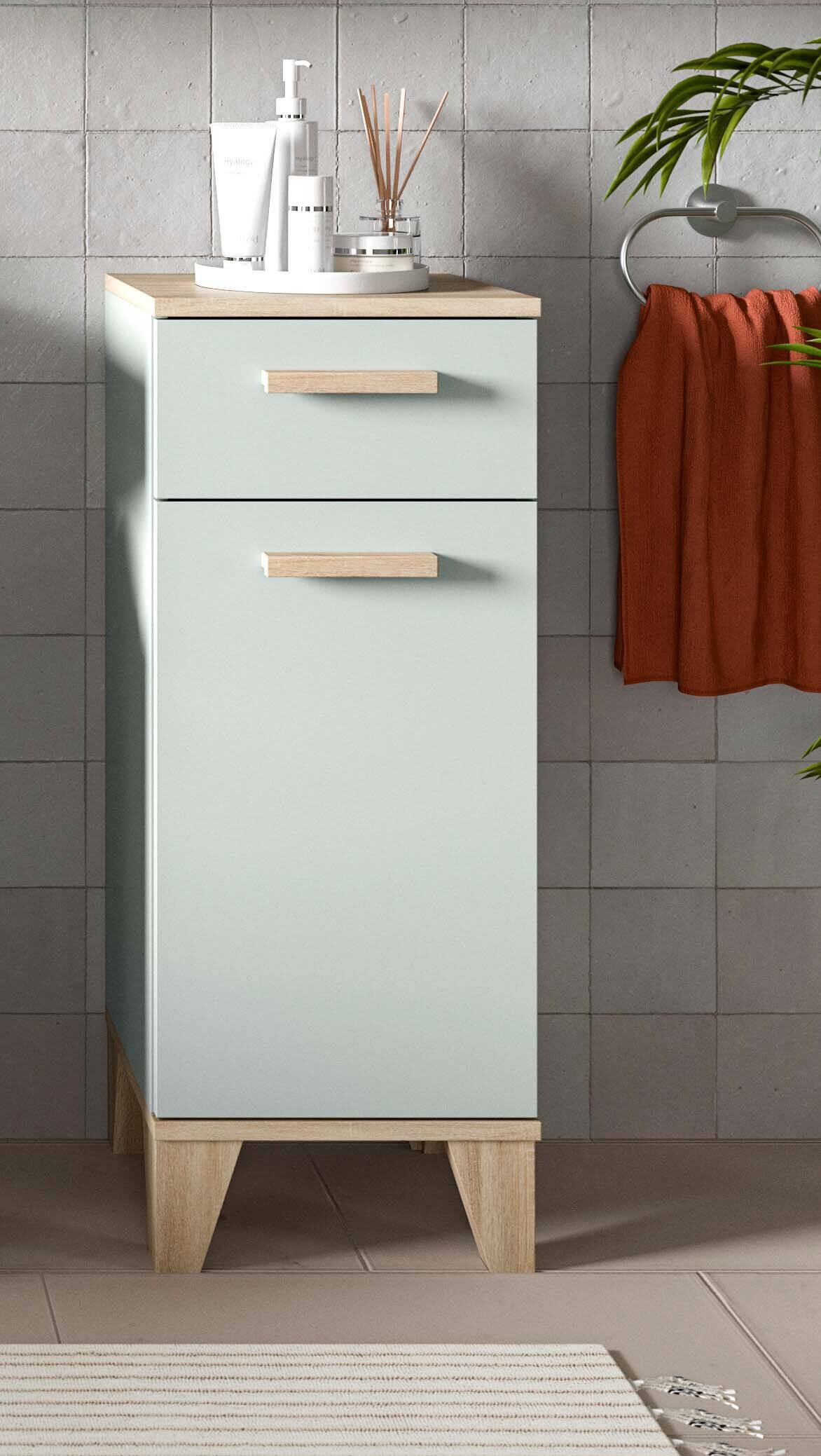 Badkommode STAR hellgrün Eiche hell Nachbildung B/H/T: ca. 34x87x31 cm