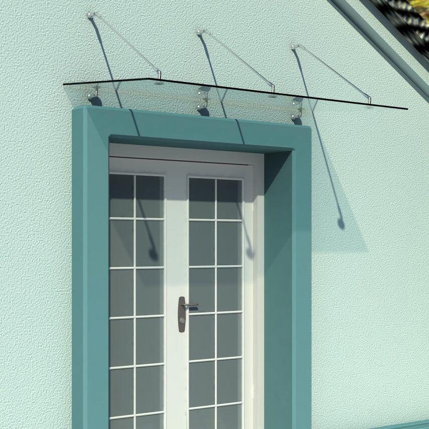 HOMCOM Vordach transparent B/L: ca. 90x200 cm