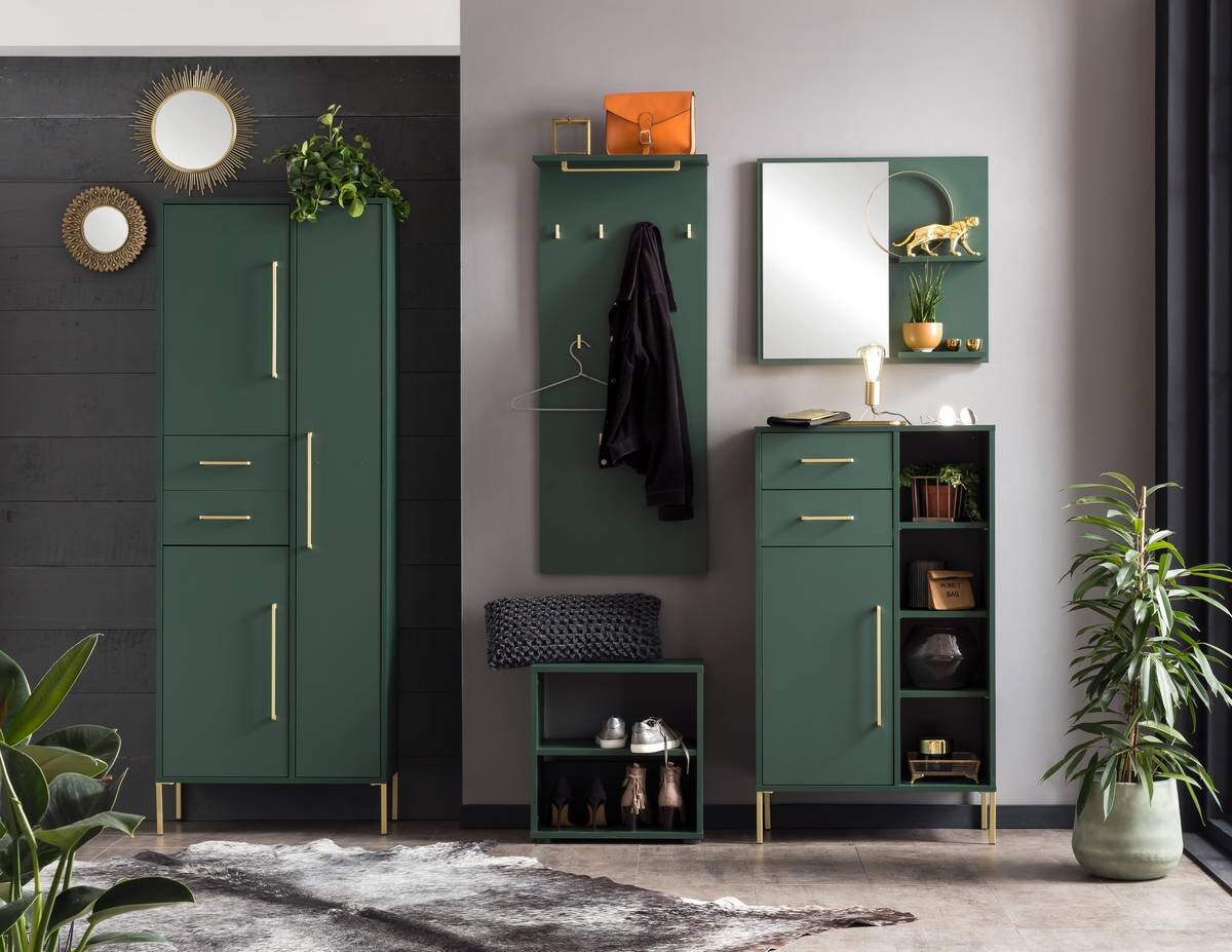 Wandspiegel Kent waldgrün B/H/T: ca. 67x60x12,2 cm