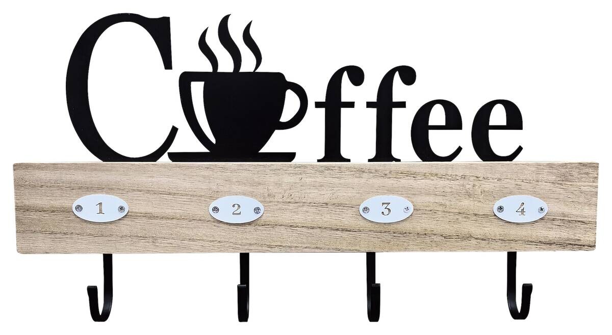 Wandgarderobe Britt braun schwarz B/H/T: ca. 38x20x4 cm Wandgarderobe Britt braun schwarz B/H/T: ca. 38x20x4 cm