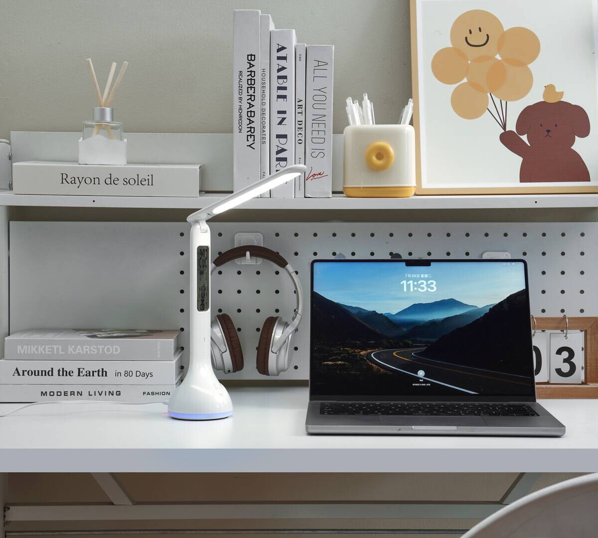 POCOline Schreibtischleuchte Lena weiß Kunststoff H/D: ca. 35x9 cm 1 Brennstellen