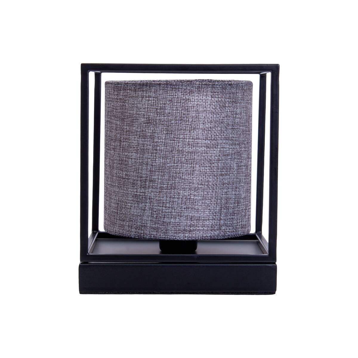 Näve Leuchten Tischleuchte 3190516 grau Metall Textil B/H/T: ca. 15x17x15 cm E14 1 Brennstellen