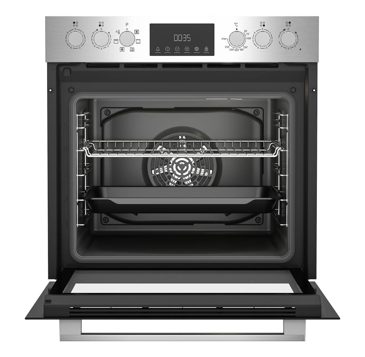 FLAVEL Einbauherdset FLS22361 Edelstahl B/H/T: ca. 59,4x59,5x56,7 cm