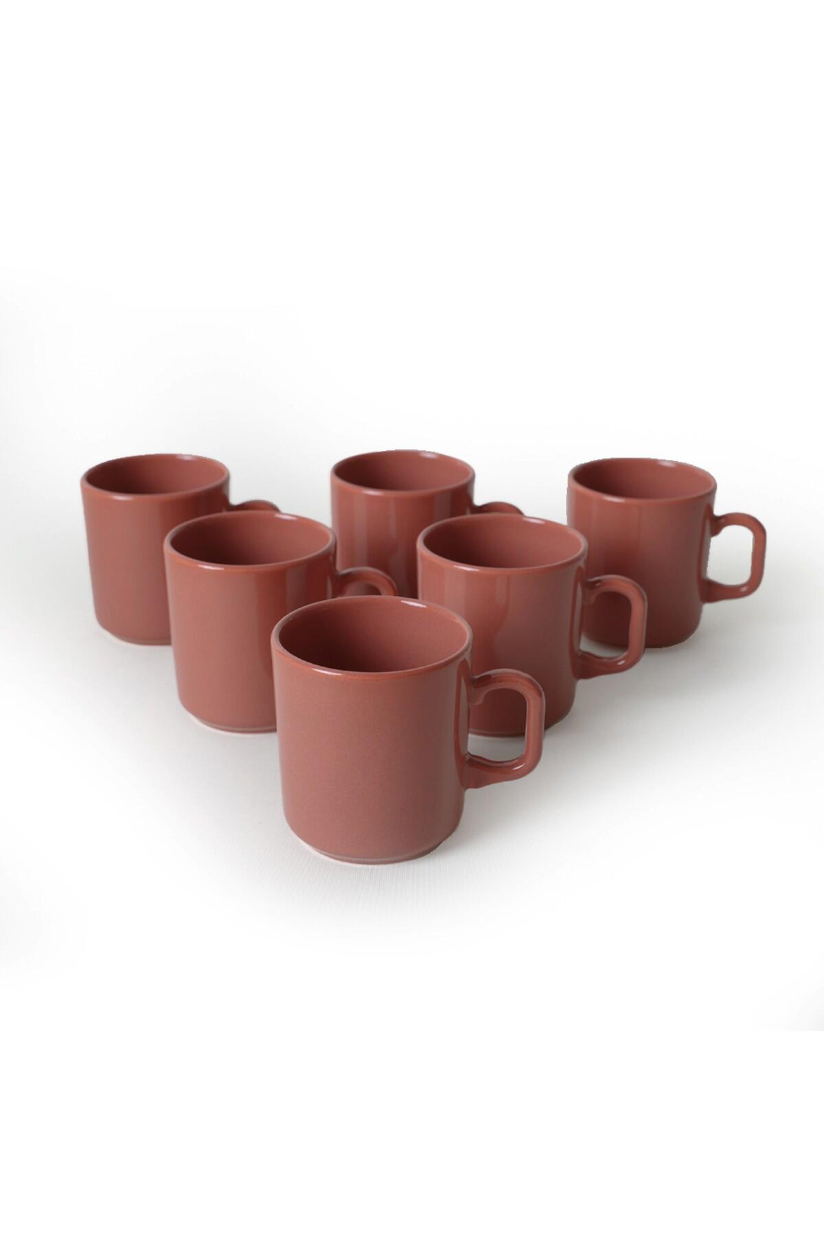 HermiaConcept Teetasse 6-tlg. rot Steingut B/T/L/D: ca. 8x8x8x8 cm
