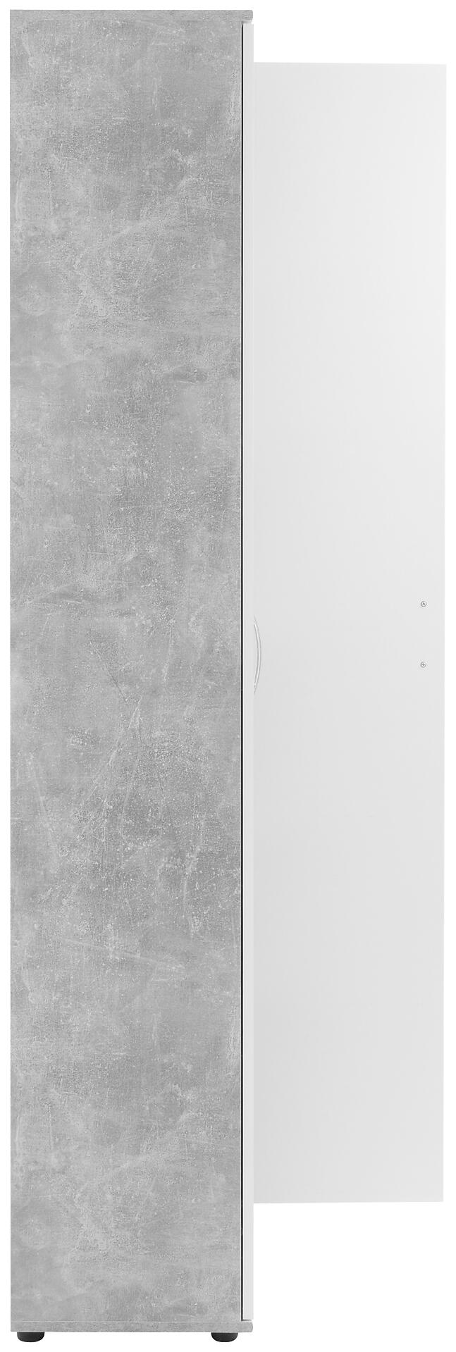 Mehrzweckschrank Andy 3 Beton Optik weiß B/H/T: ca. 70x187x34 cm