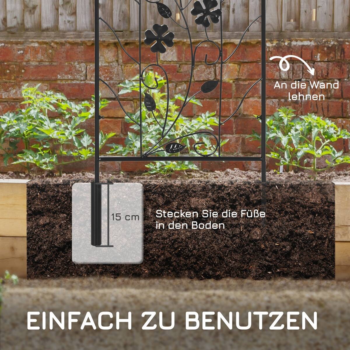 Outsunny Rankhilfe 2-teilig schwarz B/H/L: ca. 0,8x98x38 cm