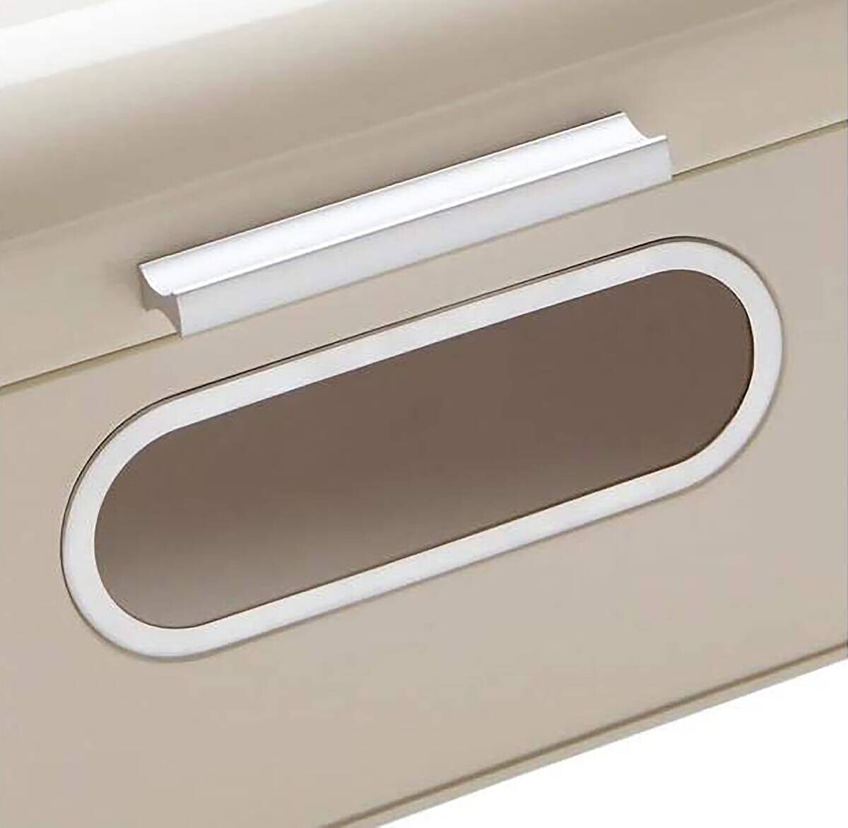 ECHTWERK Brotkasten Retro creme Metall B/H/L: ca. 23,8x17x42,5 cm