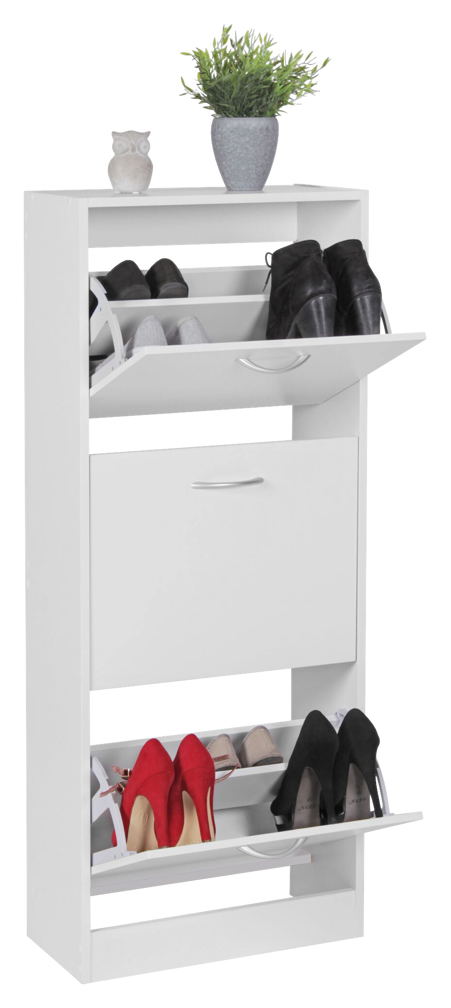 Schuhschrank weiß B/H/T: ca. 50x125x24 cm