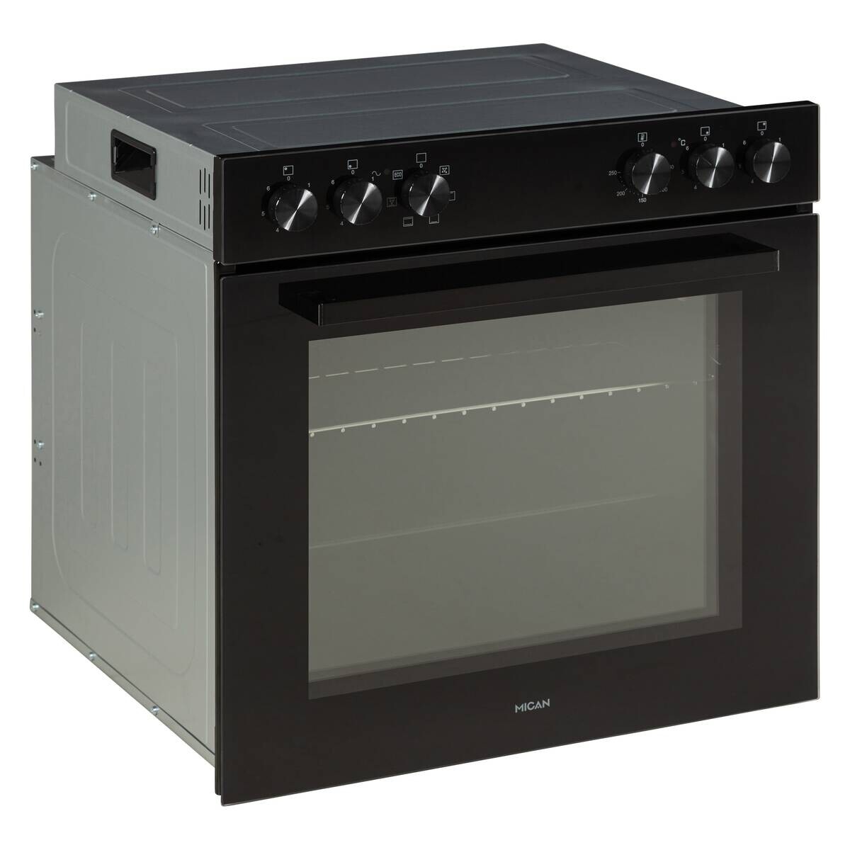 Mican Einbauherdset HSU73S schwarz Edelstahl B/H/T: ca. 59,5x59,5x57,5 cm
