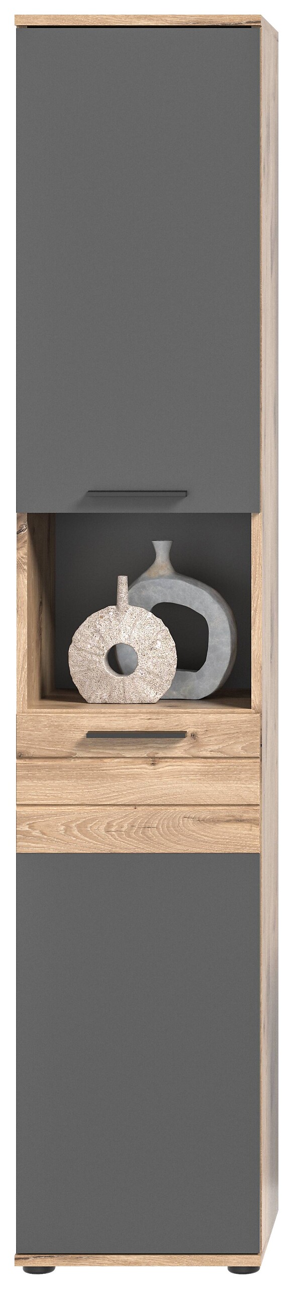 Badezimmer-Set MASON Nox Oak Nachbildung edles Basaltgrau Nachbildung B/H/T: ca. 164x190x34 cm