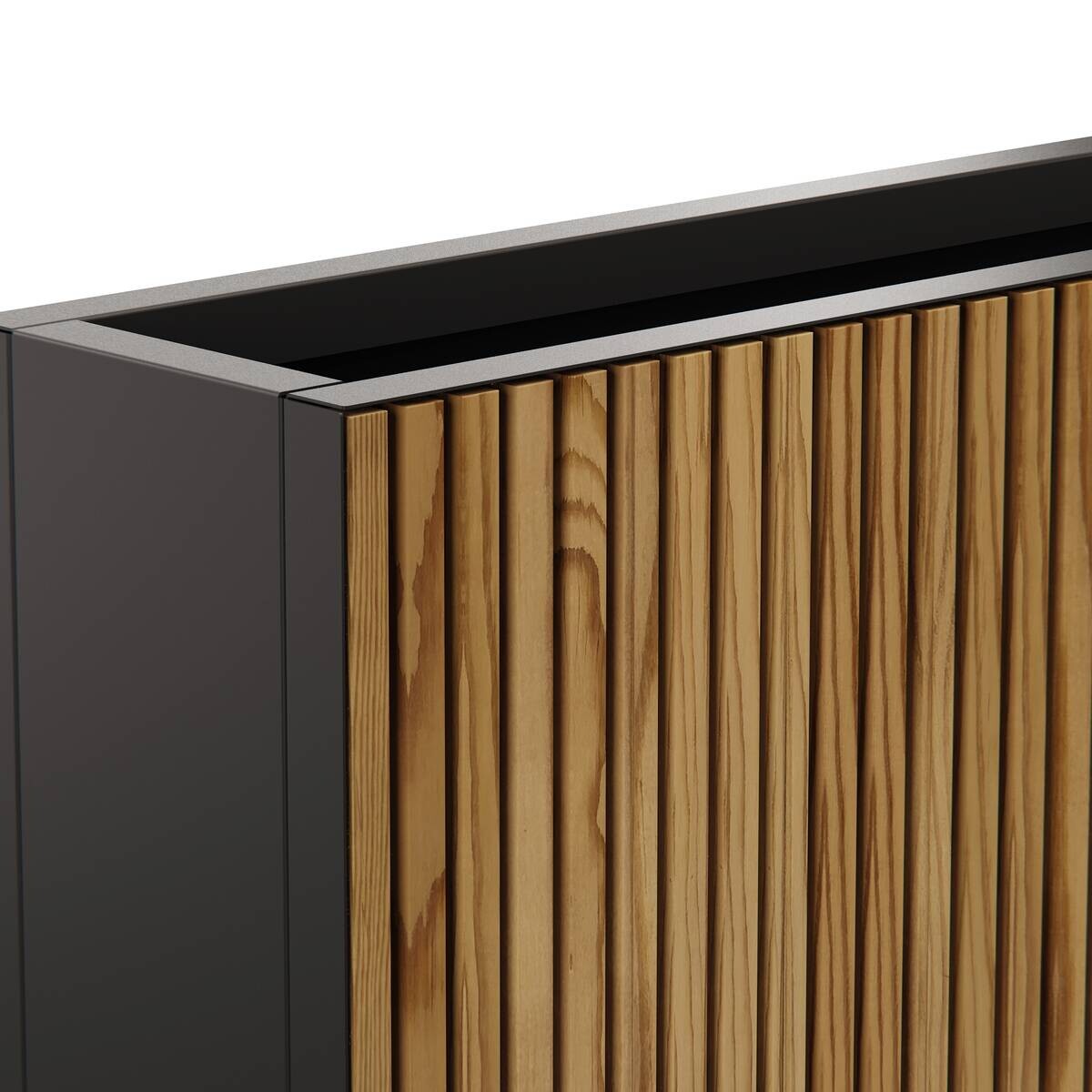 Herstera Garden Pflanzkübel Deco Planter schwarz Holz B/H/L: ca. 120x80x25 cm