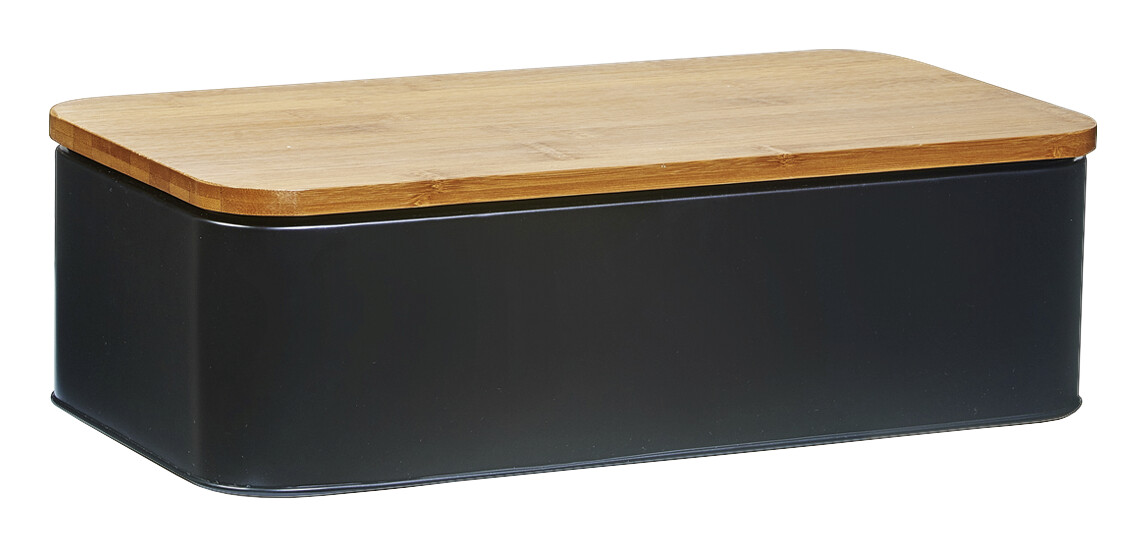 Zeller Brotkasten schwarz Metall B/H/L: ca. 23x13x42,5 cm