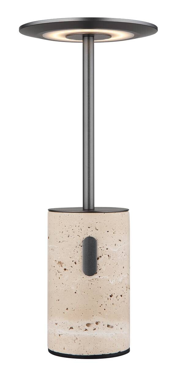 GLOBO Tischleuchte Opal Graphit grau Aluminium Stein H/D: ca. 27,6x12 cm 1 Brennstellen