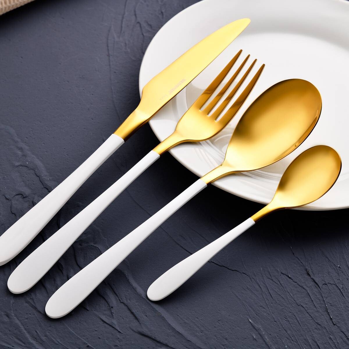 BERGNER Besteckset Lisboa white weiß Edelstahl 16 tlg.