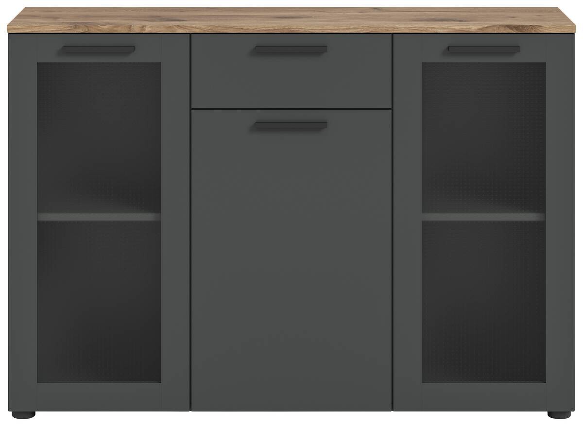 Sideboard Niklas anthrazit Eiche Nox Oak Nachbildung B/H/T: ca. 120x84x35 cm