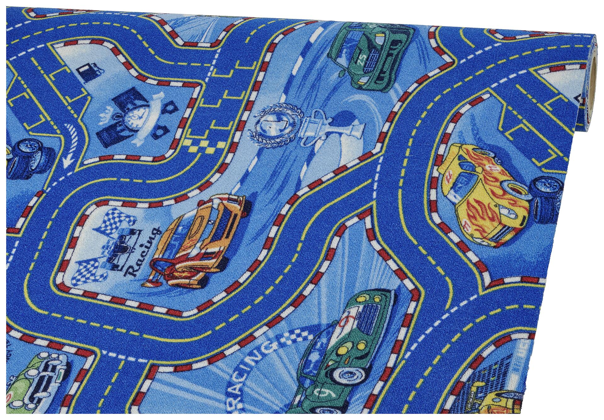 Teppichboden Racers blau B: ca. 400 cm pro m²