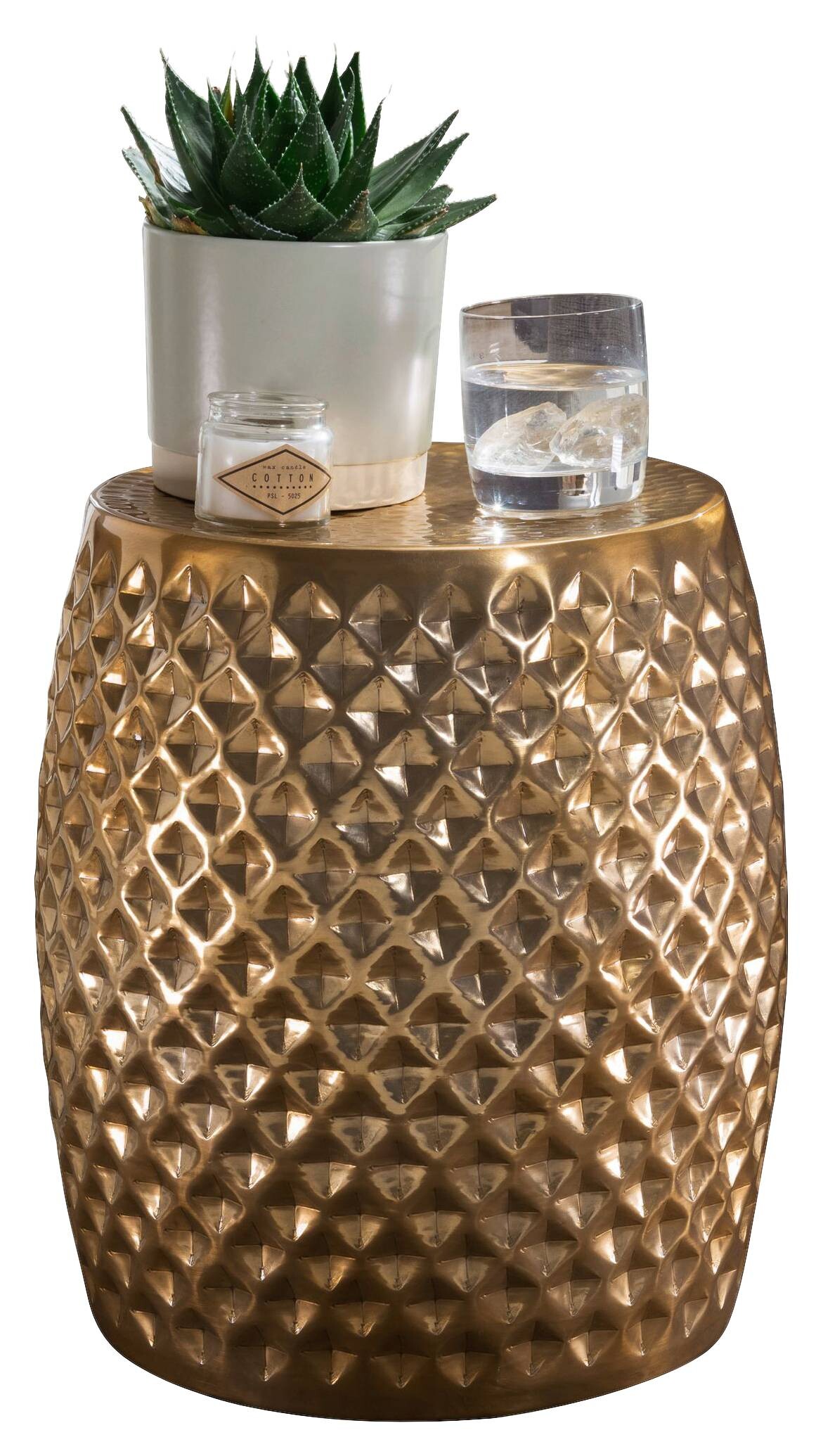 Beistelltisch gold Aluminium B/H/T: ca. 32x42x32 cm