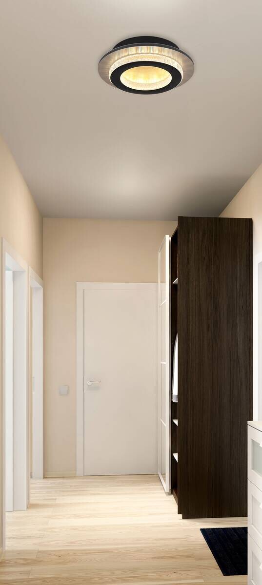 GLOBO LED-Deckenleuchte mattschwarz klar gold Metall Kunststoff H/D: ca. 5,5x20 cm 1 Brennstellen